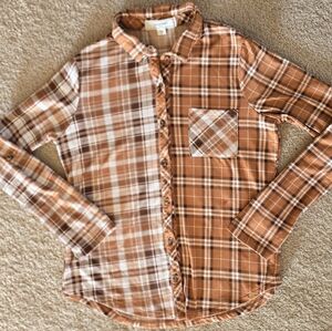 No Comment NY • LA Plaid Two Tone Button Down Shirt Small